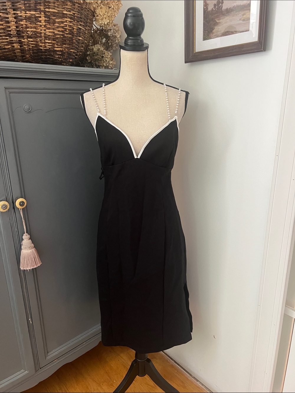 NWT Anthropologie Pearl Strap Midi Dress - Picture 4 of 5